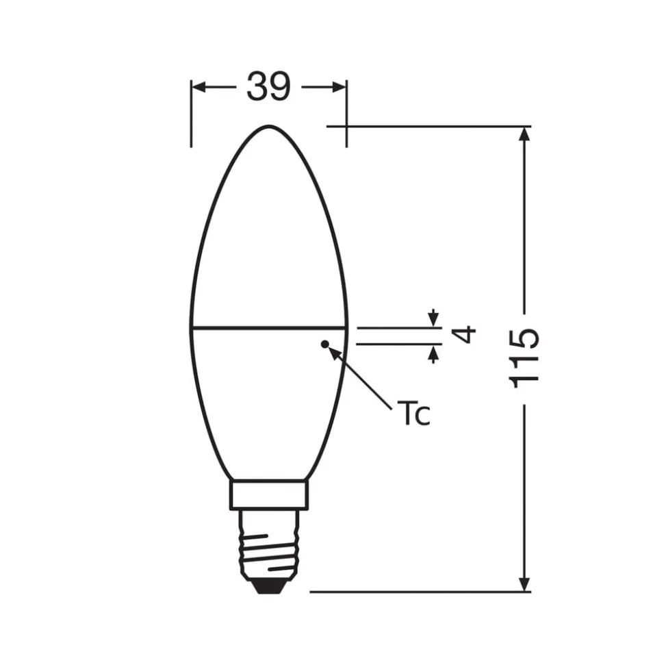 OSRAM LED Classic Star, stearinlys, mat, E14, 7,5 W, 2.700 K