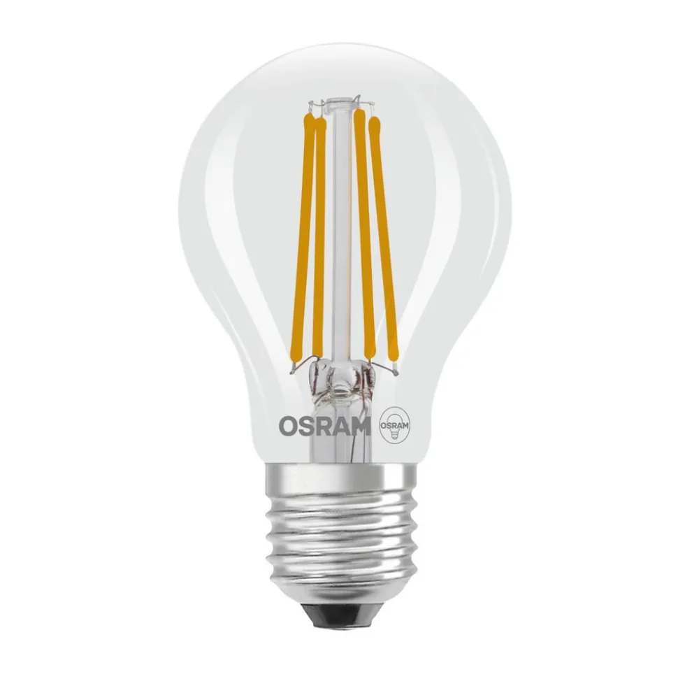 OSRAM LED glødepære E27 3,8W Filament 2,700K 806lm 2-pak