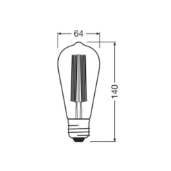 OSRAM LED Vintage 1906 Edison, guld, E27, 5,8 W, 822, dim.