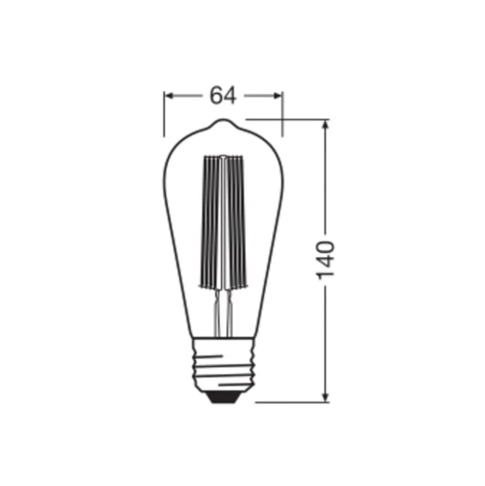 OSRAM LED Vintage 1906 Edison, guld, E27, 5,8 W, 822, dim.