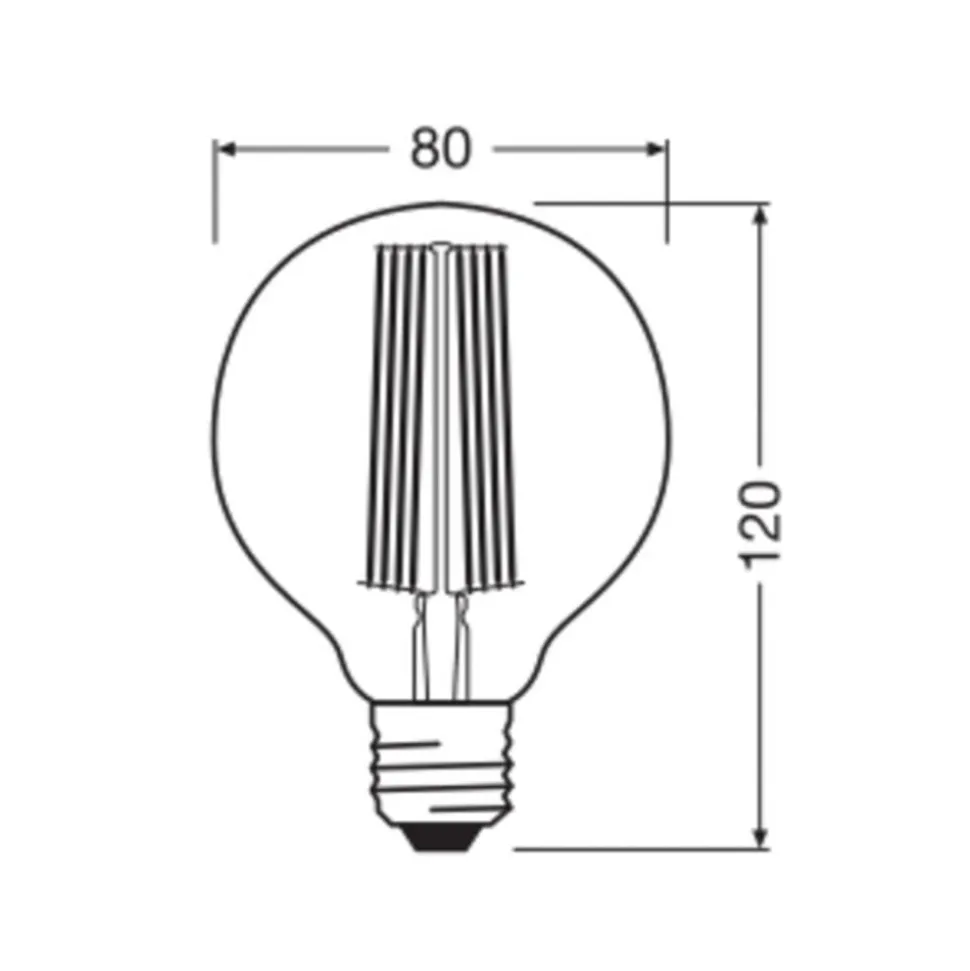 OSRAM LED Vintage 1906, G80, E27, 5,8 W, guld, 2.200 K, dim.