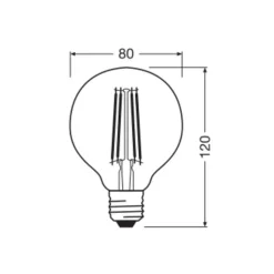 OSRAM LED Vintage 1906, G80, E27, 7,2 W, guld, 2.400 K, dim.