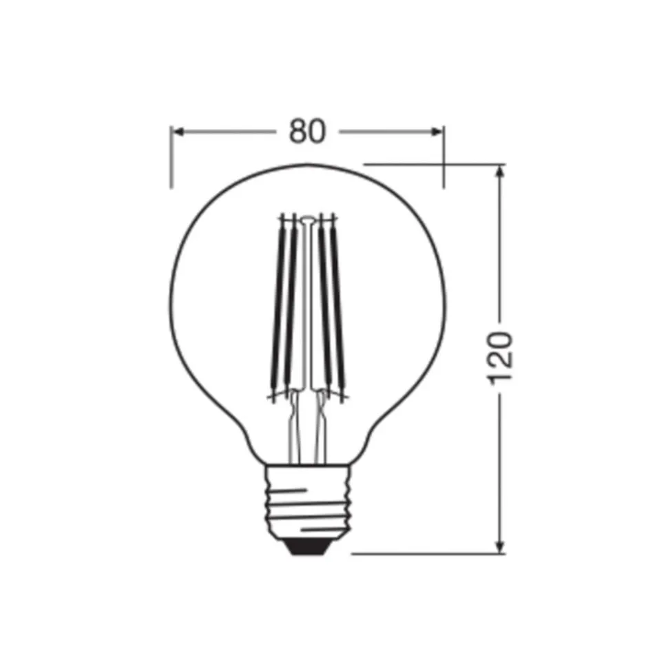 OSRAM LED Vintage 1906, G80, E27, 7,2 W, guld, 2.400 K, dim.