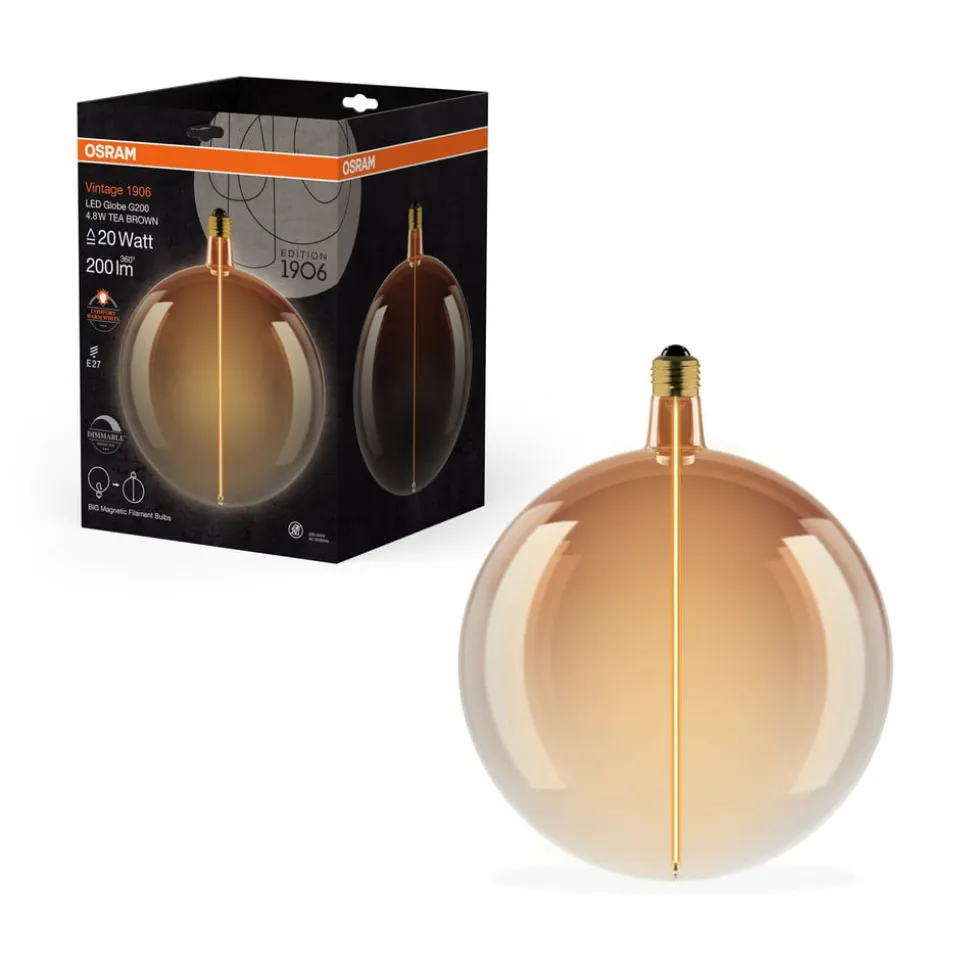 OSRAM LED Vintage Big Globe E27 4,8W 818 Filament brun dæmpbar