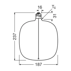 OSRAM LED Vintage Big Oval E27 4,8W 818 Filament brun dæmpbar
