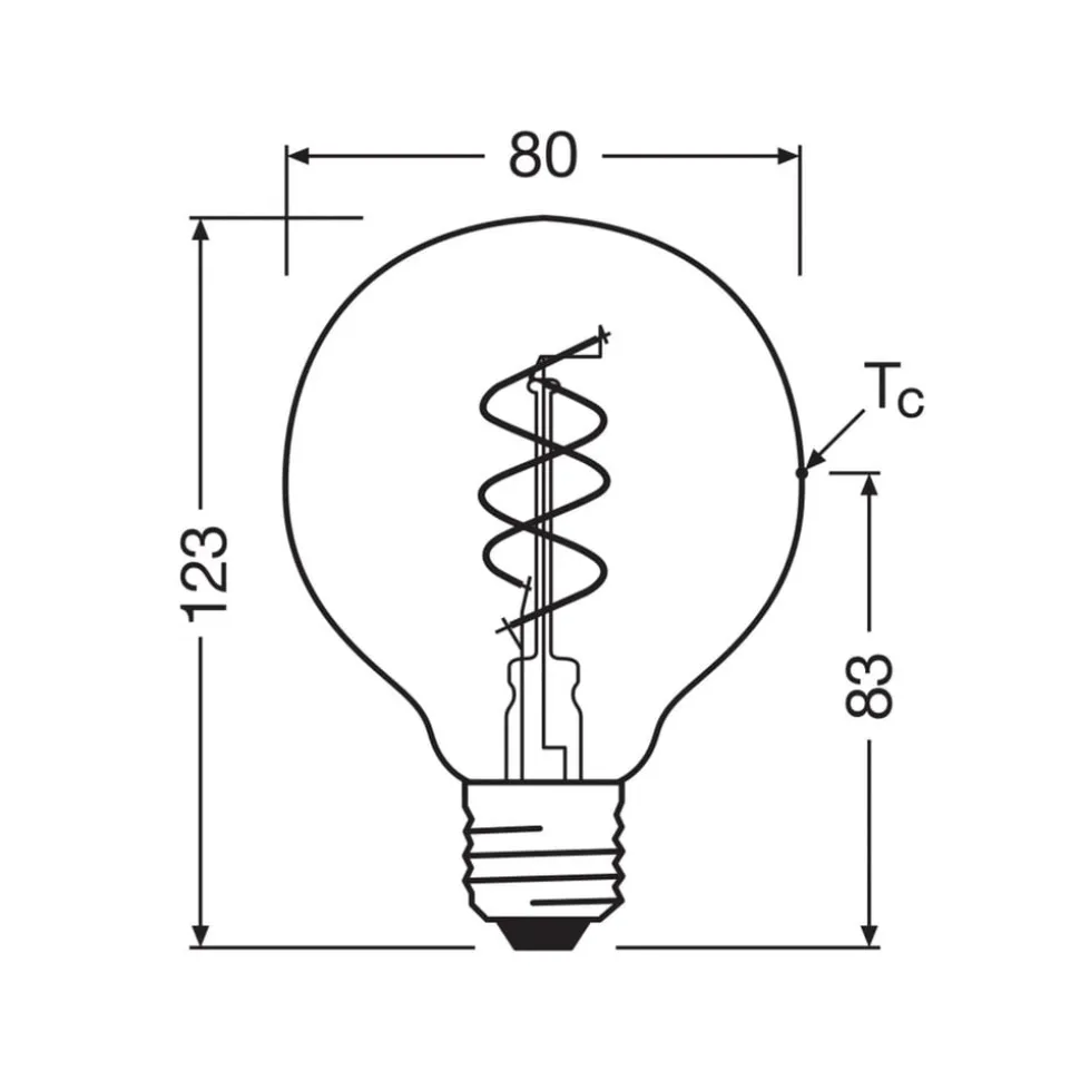 OSRAM LED Vintage G80 E27 8W 922 Spiral Filament guld dæmpbar