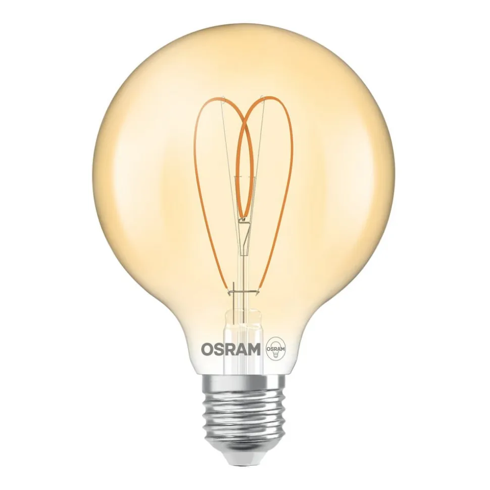 OSRAM LED Vintage G95 E27 8W 922 Heart Filament guld dæmpbar