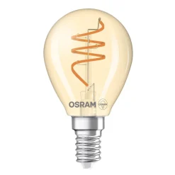 OSRAM LED Vintage P40 E14 4,9W 922 Spiral Filament gold dæmpbar