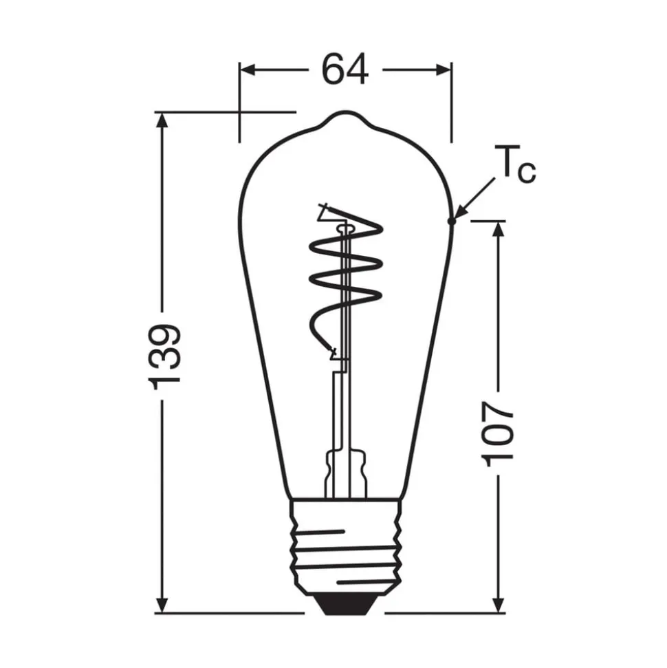 OSRAM LED Vintage ST64 E27 3,4W 927 Spiral Filament clear