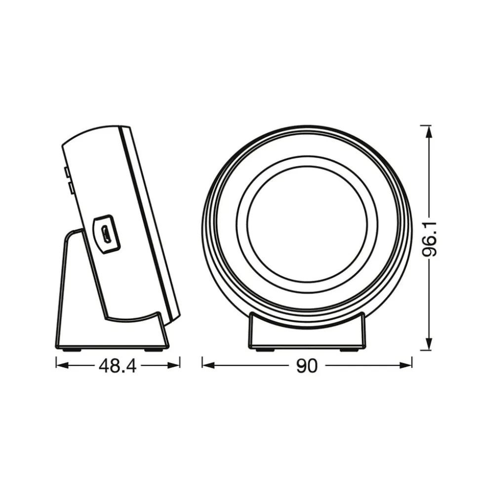 OSRAM LED-batteridrevet natlampe NIGHTLUX CLOCK, hvid, ur, CCT