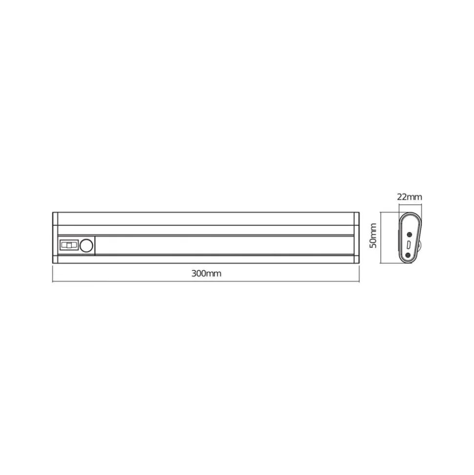 OSRAM LED-batteridrevet underskabslampe LINEAR MOBILE, 30 cm Sensor USB