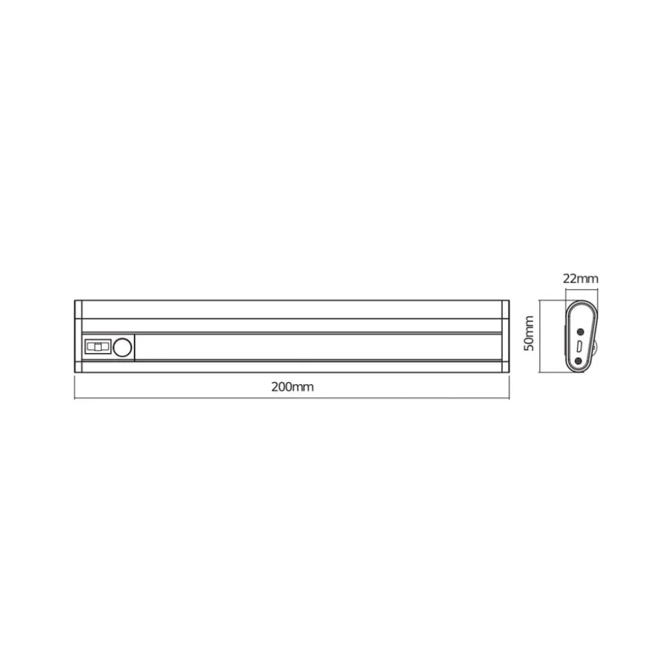 OSRAM LED-batteridrevet underskabslampe LINEAR MOBILE, 20 cm sensor USB
