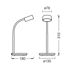 OSRAM LED-bordlampe Office Line Desk Cylinder hvid CCT dæmpbar