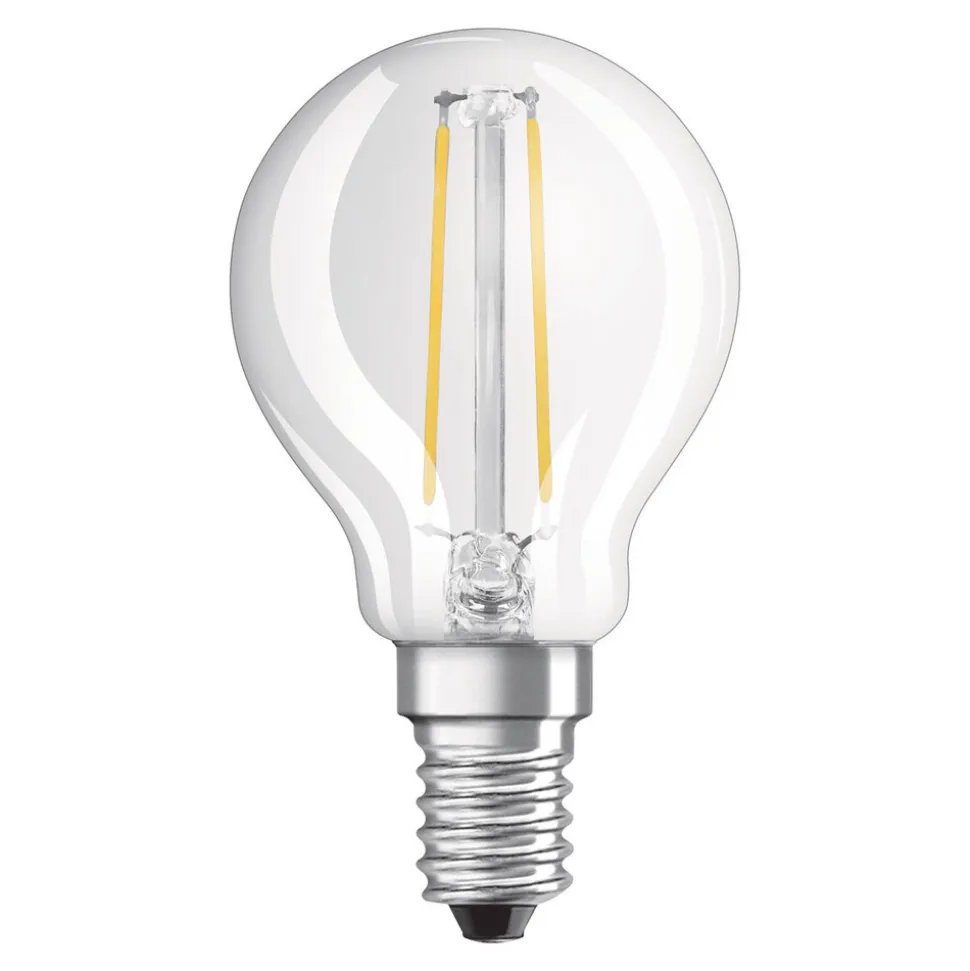 OSRAM LED-dråbepære E14 2,8W varmhvid klar dæmpbar