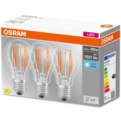 OSRAM LED-filamentpære E27 Base 11 W 4.000 K 3 stk
