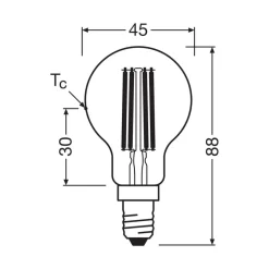 OSRAM LED-filamentpære E14 2,2W 4000K 470lm