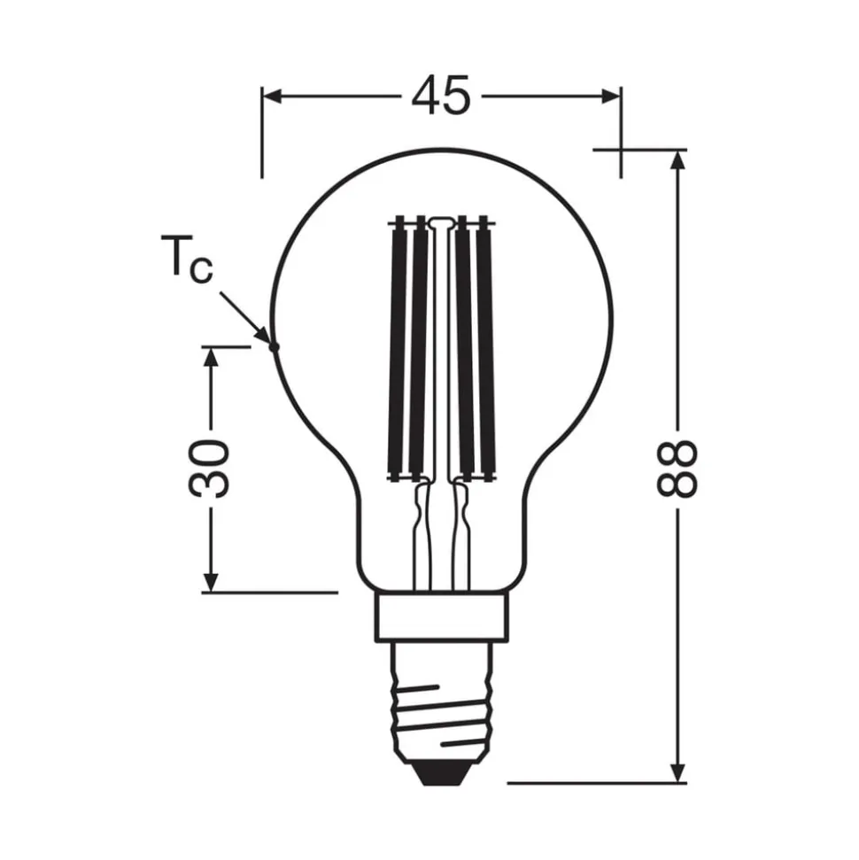 OSRAM LED-filamentpære E14 2,2W 4000K 470lm
