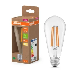 OSRAM LED-filamentpære E27 3,8W Filament 2,700K
