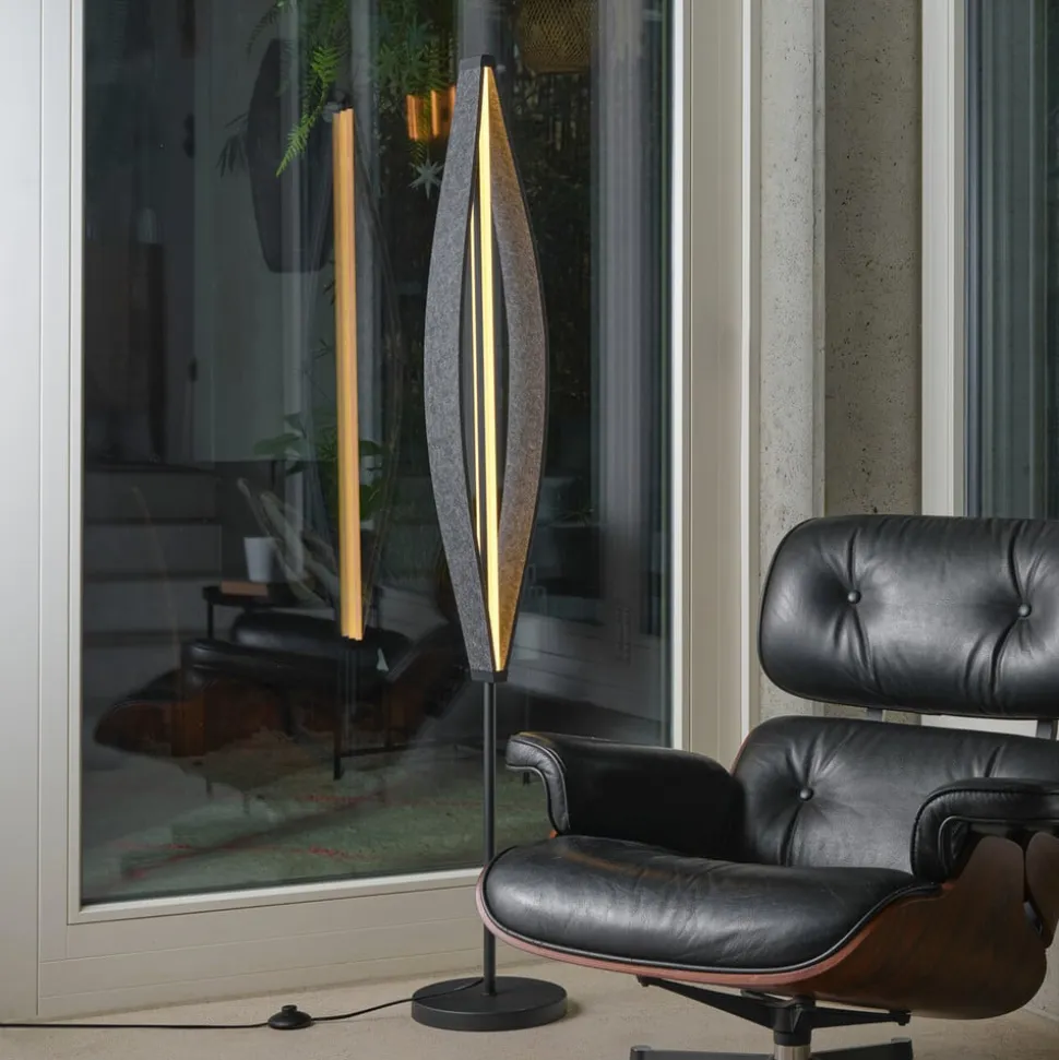 OSRAM LED-gulvlampe Decor Flat Felt, grå, filt, 3.000 K