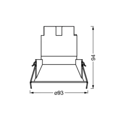 OSRAM LED-indbygningsspot TWIST, hvid/hvid, 840, Ø 9,3 cm, metal