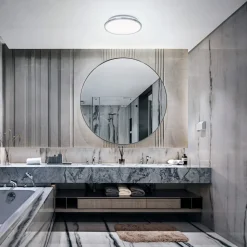 OSRAM LED-loftlampe BATHROOM, krom, Ø 30 cm, IP44, CCT