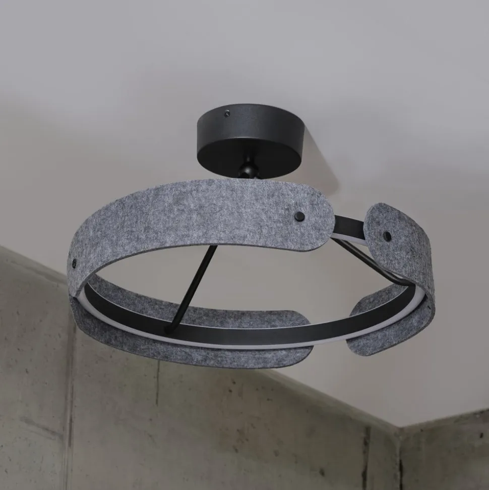OSRAM LED-loftlampe Decor Curve Felt, grå, filt, 3.000 K