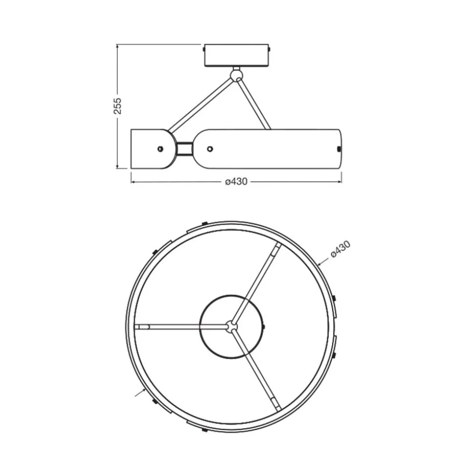 OSRAM LED-loftlampe Decor Curve Felt, grå, filt, 3.000 K