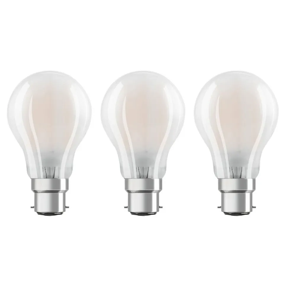 OSRAM LED-pære B22d Classic 827 6,5W 3'er sæt