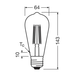 OSRAM LED-pære E27 2,2W Filament 4,000K