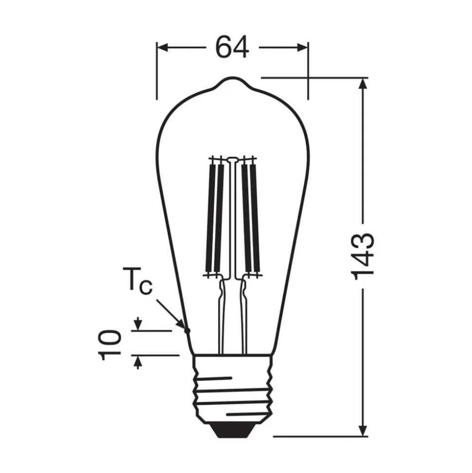 OSRAM LED-pære E27 2,2W Filament 4,000K