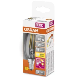 OSRAM LED-pære E14 4W GLOWdim klar