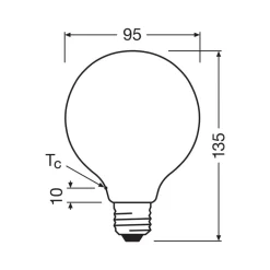 OSRAM LED-pære Globe G95 E27 5W mat 4.000K