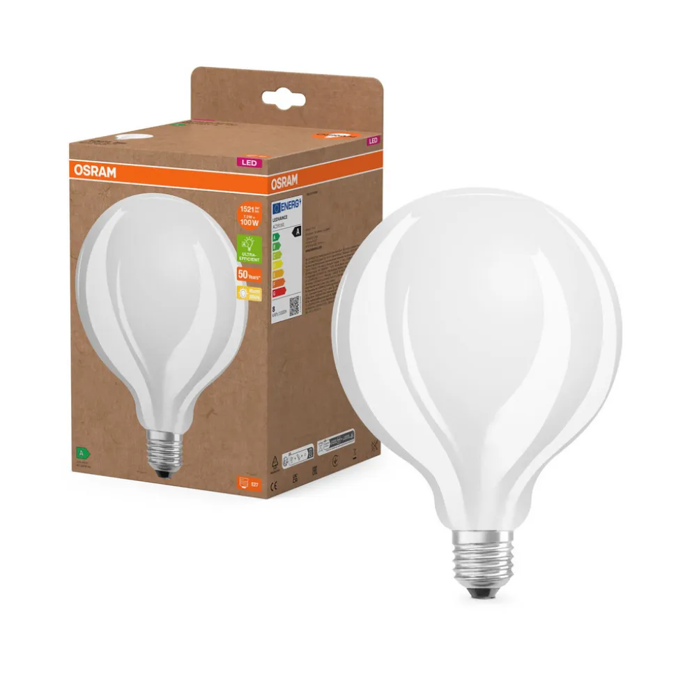 OSRAM LED-pære Globe G125 E27 7,2W mat 2.700K