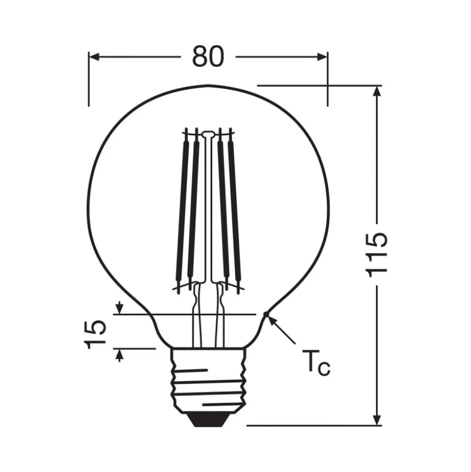 OSRAM LED-pære Globe G80 E27 2,2W Filament 4,000K