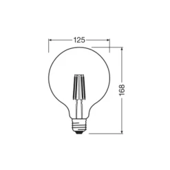 OSRAM LED-pære Globe G125 E27 7,2W Filament 2,700K