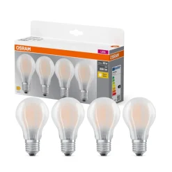 OSRAM LED-pære mat E27 6,5W 827 4-pak