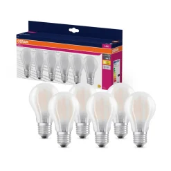 OSRAM LED-pære mat E27 6,5W 827 6-pak