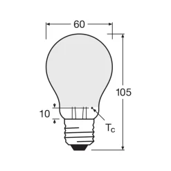 OSRAM LED-pære mat E27 6,5W 827 6-pak