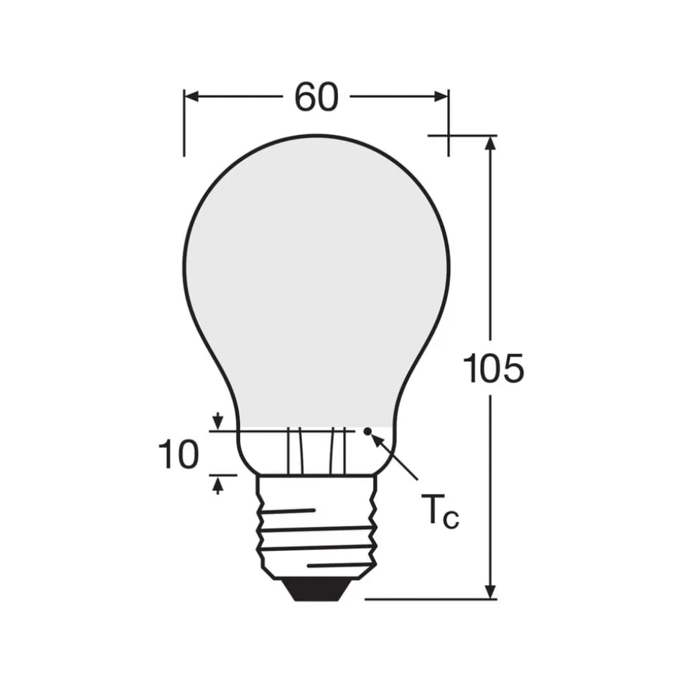 OSRAM LED-pære mat E27 6,5W 827 6-pak