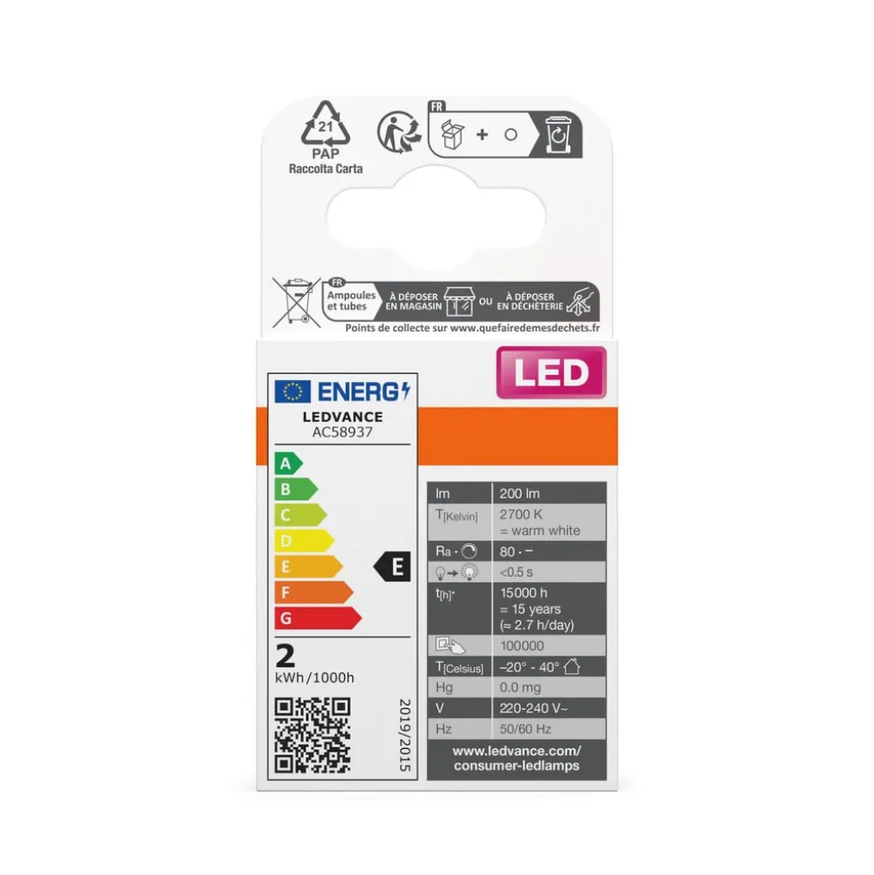 OSRAM LED-pære med stiftsokkel G9 1,8 W klar 2.700 K