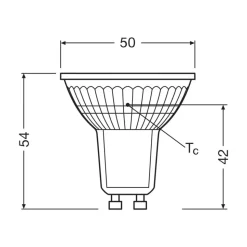 OSRAM LED-pære PAR16 reflektor GU10 3,3W 100° 4,000K