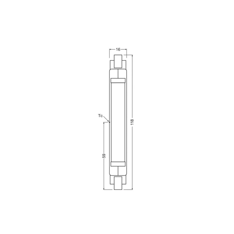 OSRAM LED-pære stang R7s 117,6 mm 8W 827 Slim Line