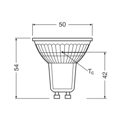 OSRAM LED-reflektorpære GU10 2,6W 36° 827 klar