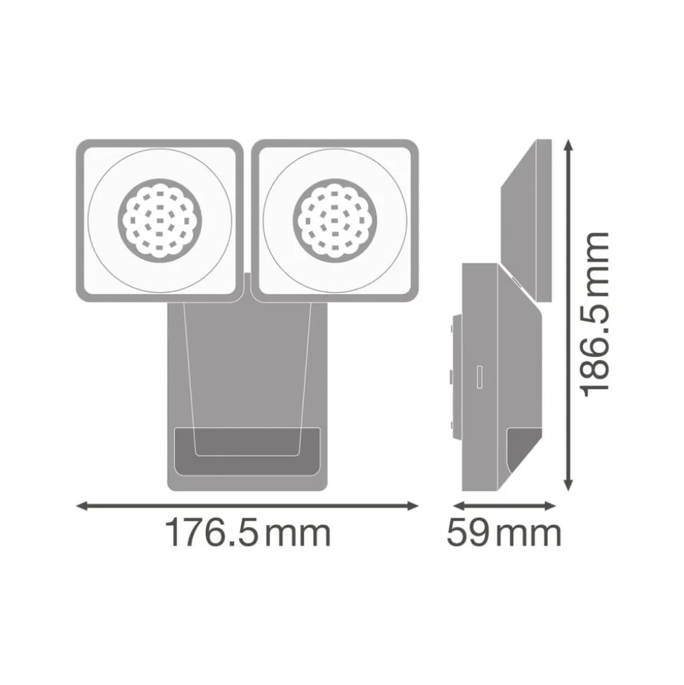 OSRAM LED-sensor-udendørs vægspot ENDURA PRO, grå, IP55