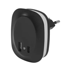 OSRAM LED-stikkontakt-natlampe LUNETTA EDGE, sort Sensor