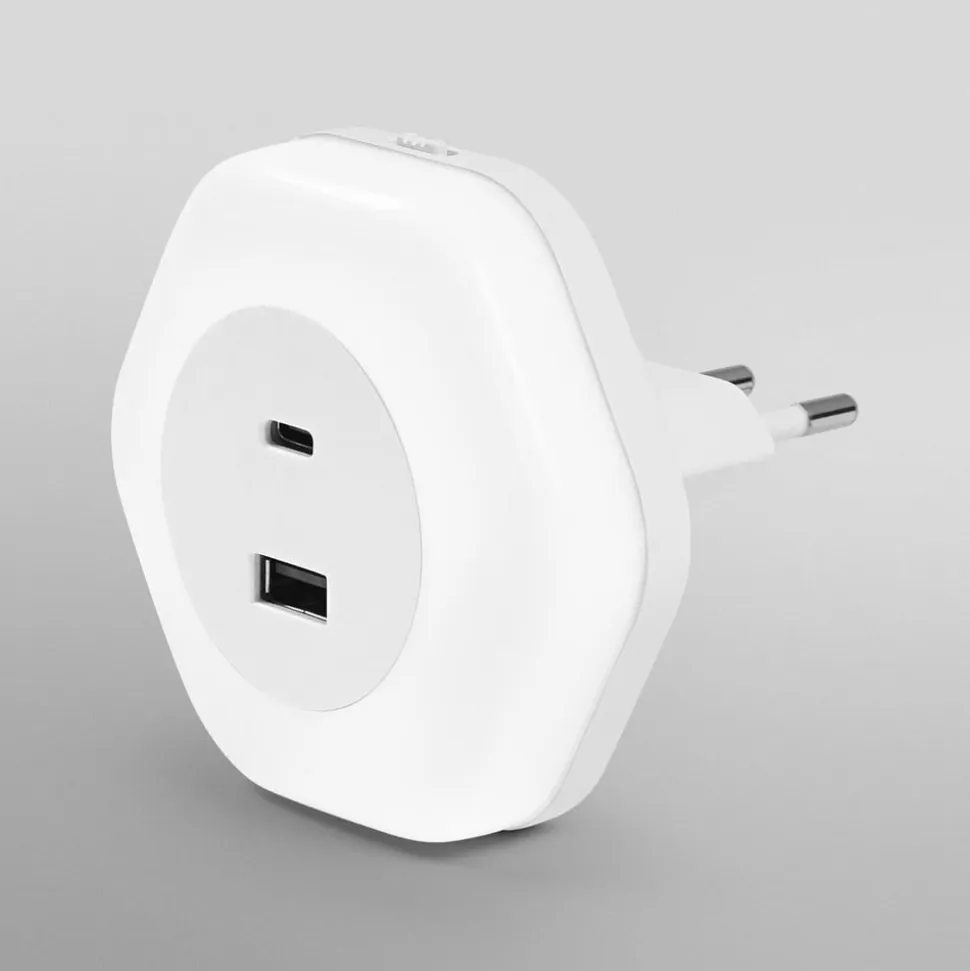 OSRAM LED-stikkontakt-natlampe LUNETTA HEXAGON, sensor, USB