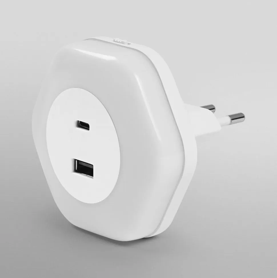 OSRAM LED-stikkontakt-natlampe LUNETTA HEXAGON, sensor, USB