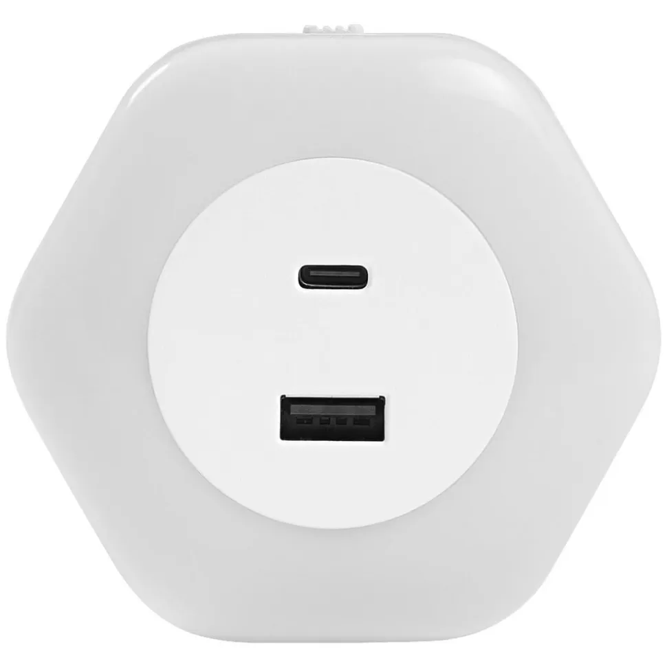 OSRAM LED-stikkontakt-natlampe LUNETTA HEXAGON, sensor, USB