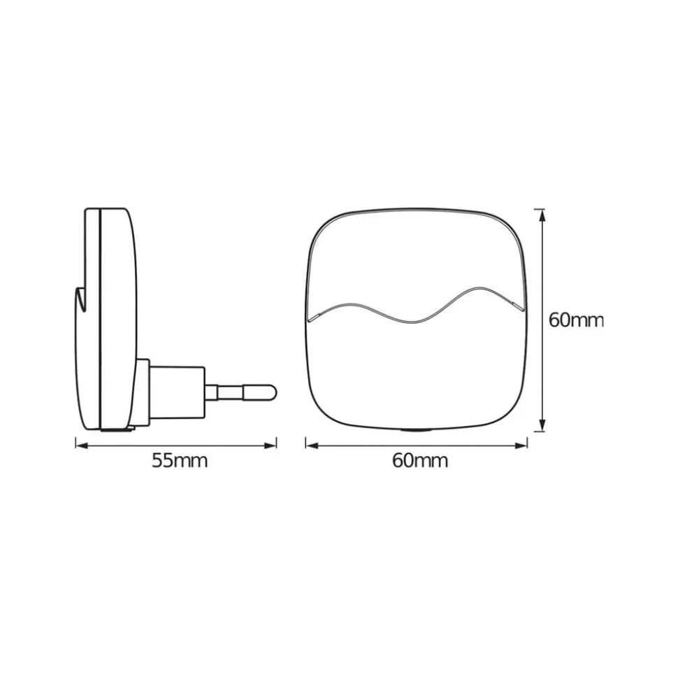 OSRAM LED-stikkontakt-natlampe LUNETTA WAVE, hvid, sensor