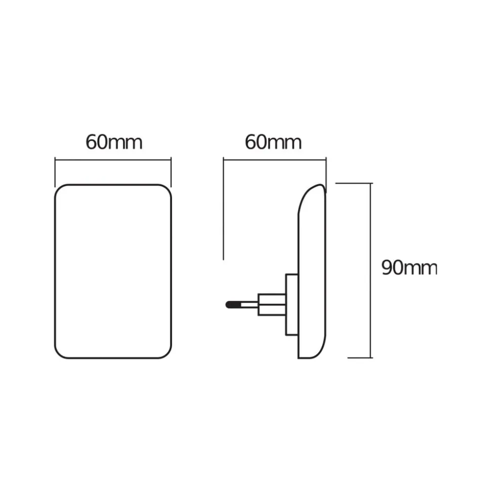 OSRAM LED-stikkontakt-natlampe LUNETTA GLOW hvid plast